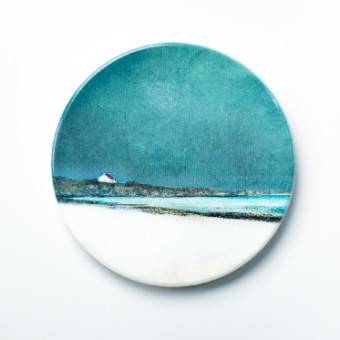 Scottish Landscape Ceramic Coaster - Red Croft Barra